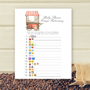 Coffee baby shower Emoji picture game