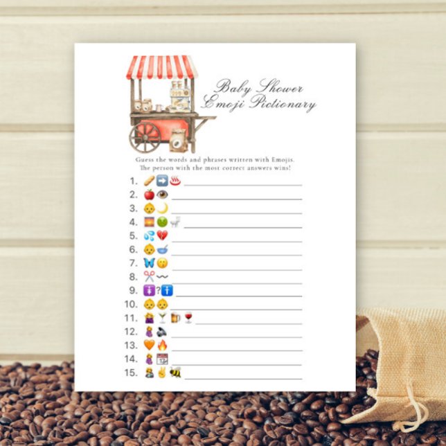 Coffee baby shower Emoji picture game (Creator Uploaded)