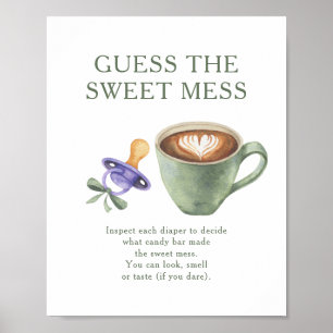 Coffee baby shower Guess the sweet mess Poster