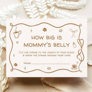 Coffee Baby Shower How Big is Her Belly Enclosure Card