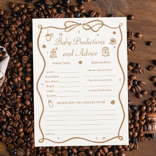 Coffee Baby Shower Predicitons Game Card