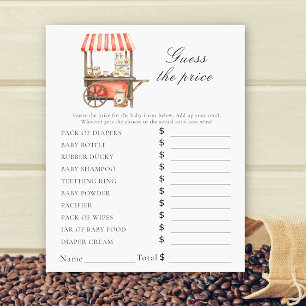 Coffee baby shower - Price Guess Game