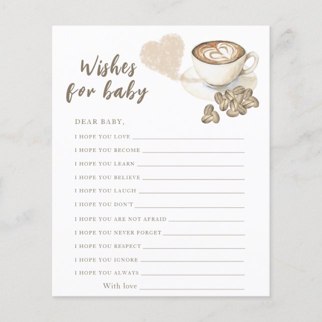 Coffee baby shower - wishes for baby (Front)