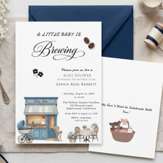 Coffee Baby Theme Modern Baby Shower Invitation