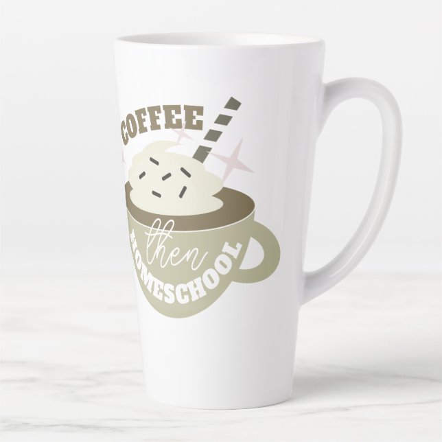 Coffee Back to Homeschooling   Latte Mug (Right)