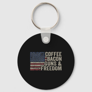Coffee Bacon Guns & Freedom - Bbq Grill Gun Vi Keychain