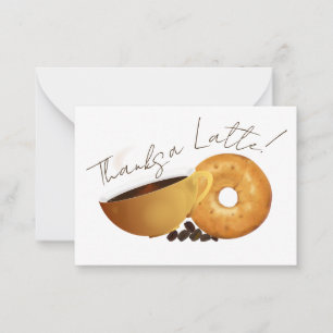 Coffee Bagel Thank You Card