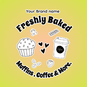 Coffee bakery business Monogram Simple sticker