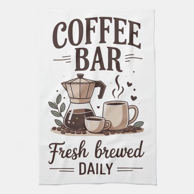 Coffee Bar Kitchen Towel (Vertical)