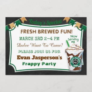 Coffee Bar Latte Birthday Celebration Invite