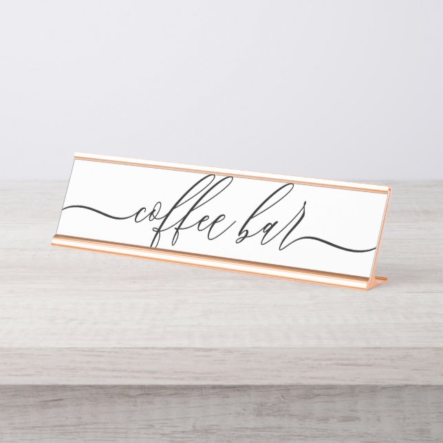 Coffee Bar Reception Desk Name Plate (Front)