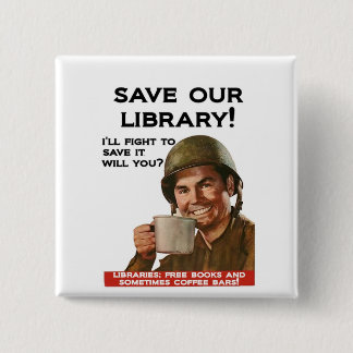 Coffee bar square badge 2 inch square button