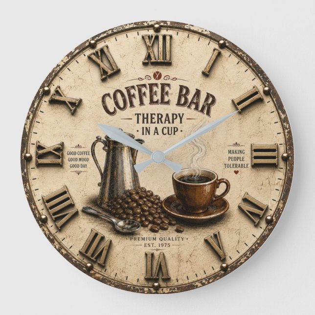 Coffee Bar Therapy Large Clock (Front)