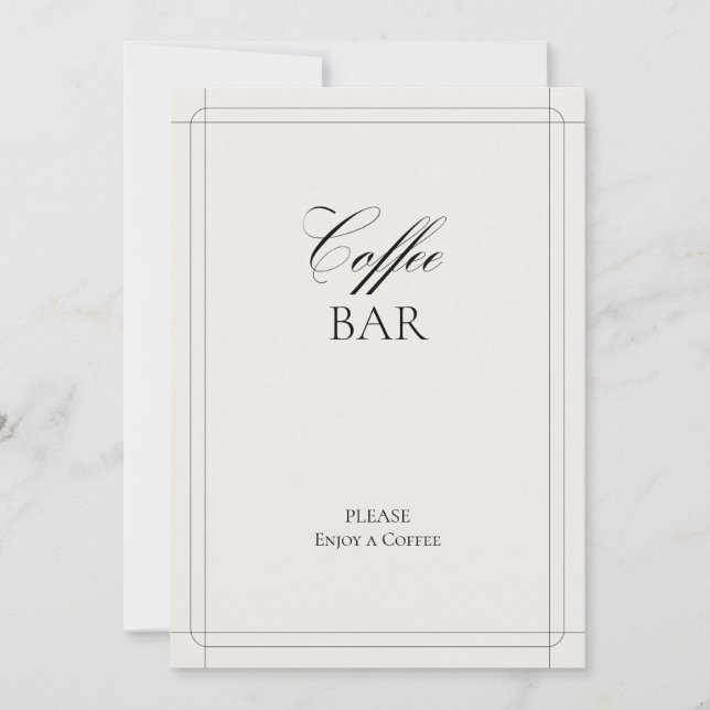 Coffee Bar Vintage Light Grey Sign      Invitation (Front)