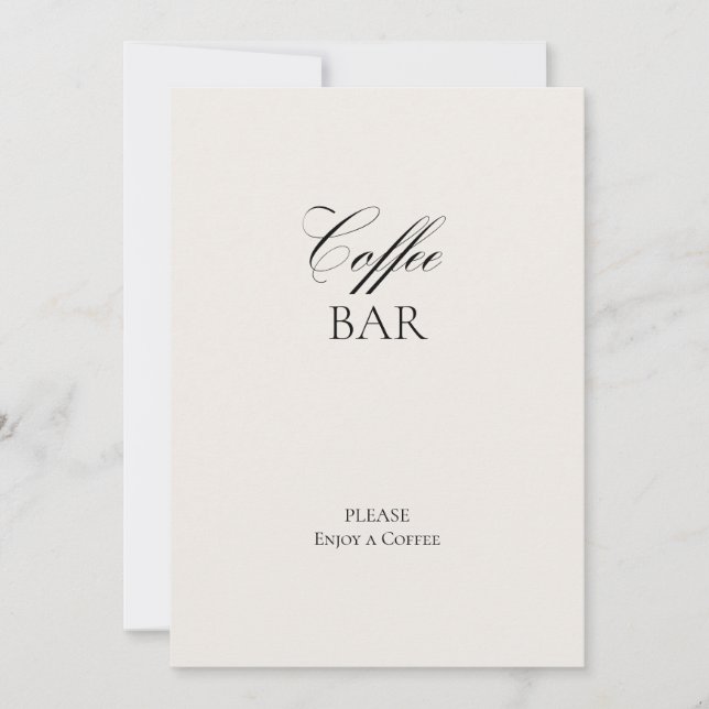 Coffee Bar Vintage Light Grey Sign      Invitation (Front)