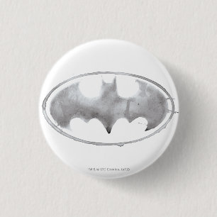 Coffee Bat Symbol - Grey 1 Inch Round Button
