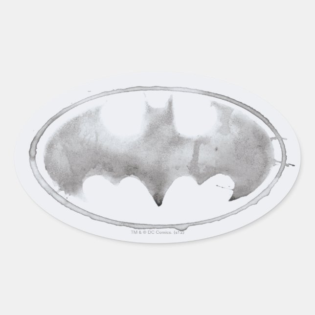 Coffee Bat Symbol - Grey Oval Sticker (Front)