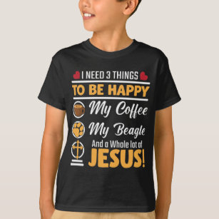 Coffee Beagle Jesus Dog Lover Christian Faith T-Shirt
