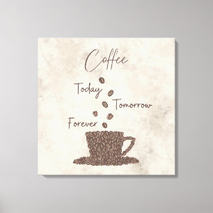 Coffee Bean Art Stretched Canvas Print