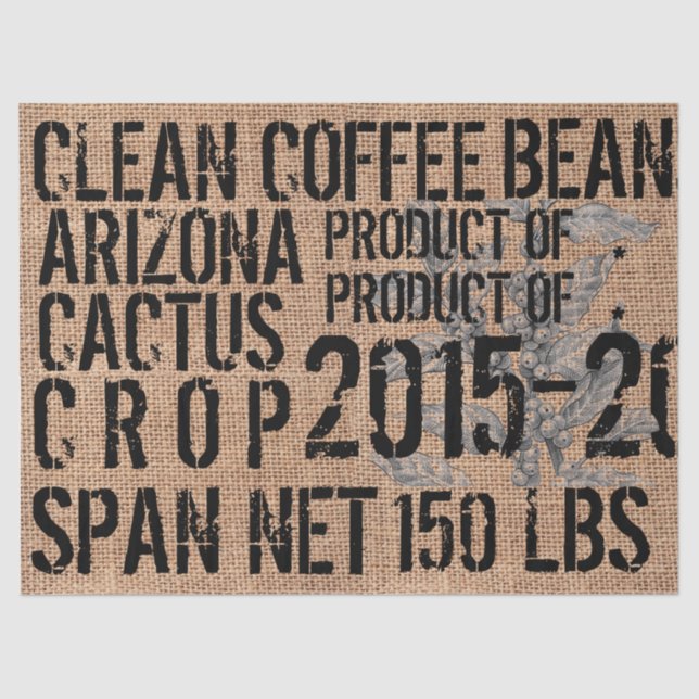 Coffee Bean Bag Tissue Paper -landscape (Front)