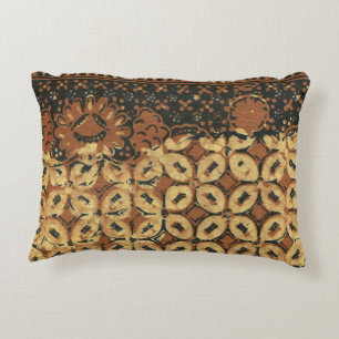 Coffee Bean Batik Art Pattern Design Accent Pillow
