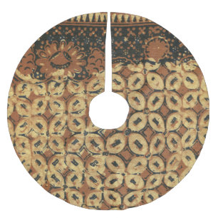 Coffee Bean Batik Art Pattern Design Brushed Polyester Tree Skirt