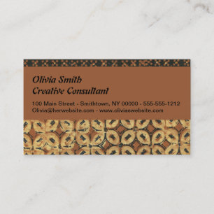 Coffee Bean Batik Art Pattern Design Business Card