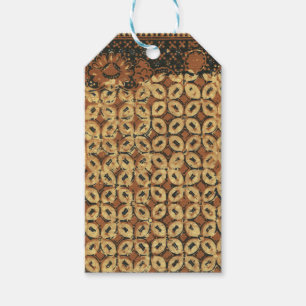 Coffee Bean Batik Art Pattern Design Gift Tags