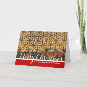 Coffee Bean Batik Art Pattern Design Holiday Card