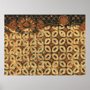 Coffee Bean Batik Art Pattern Design Poster