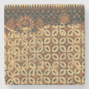 Coffee Bean Batik Art Pattern Design Stone Coaster