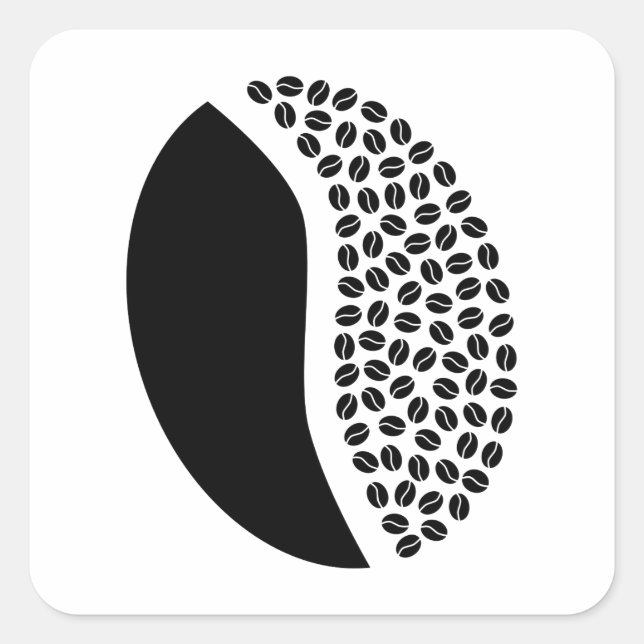 coffee bean beans square sticker (Front)