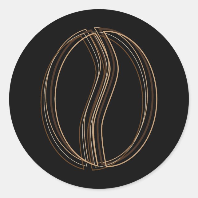 coffee bean blur classic round sticker (Front)