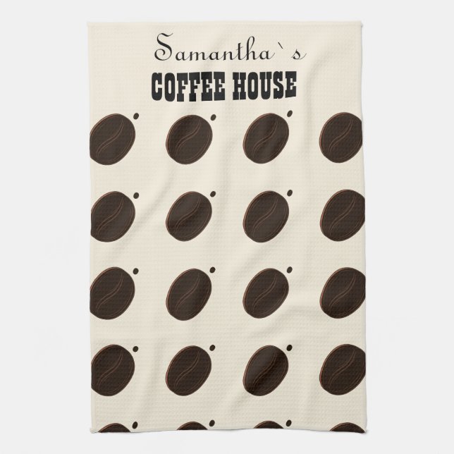 Coffee Bean Branded Business Professional  Kitchen Towel (Vertical)