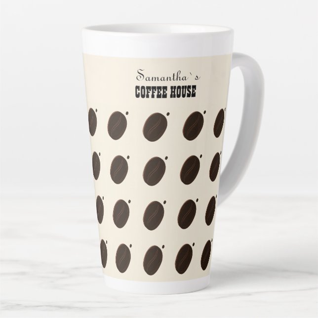 Coffee Bean Branded Business Professional  Latte Mug (Right Angle)