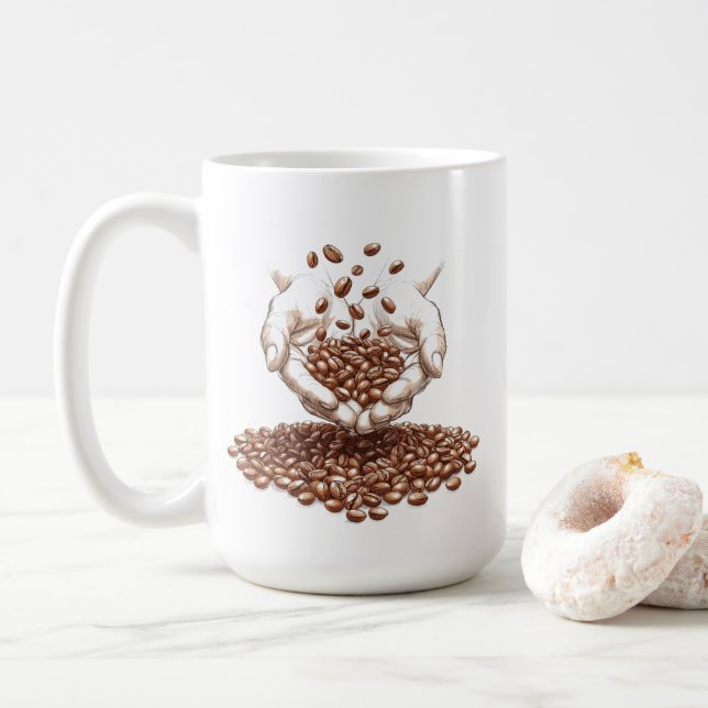 Coffee Bean Coffee Mug (With Donut)