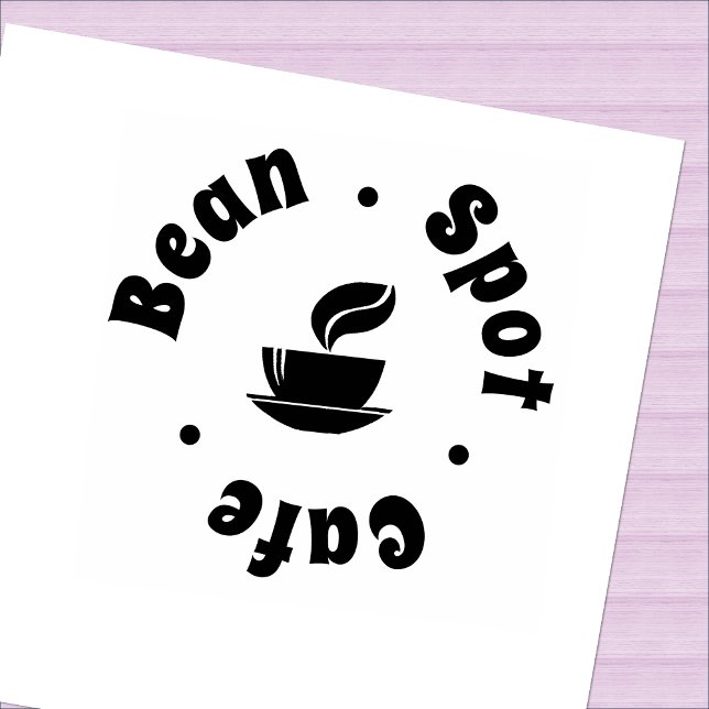 Coffee Bean Cup Logo Loyalty Cafe Rubber Stamp (Creator Uploaded)