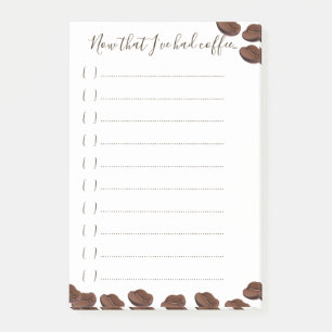 Coffee Bean Drinker To-Do List Post-it Notes