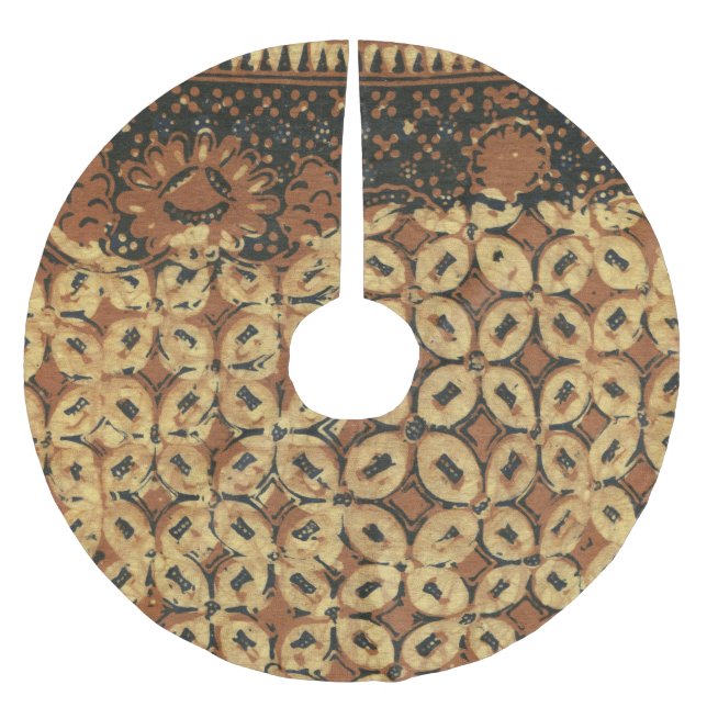 Coffee Bean Earthy Boho Rustic Brushed Polyester Tree Skirt (Front)