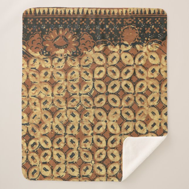 Coffee Bean Earthy Boho Rustic Sherpa Blanket (Front)