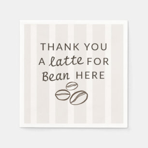 coffee Bean Gender Neutral Stripes Baby Shower Napkin