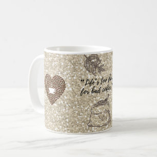 Coffee Bean Heart Coffee Mug Rustic Brown