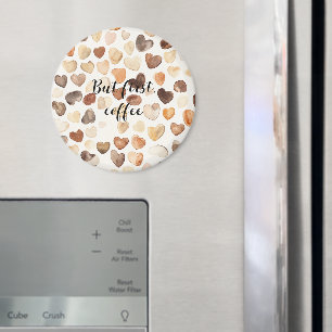 Coffee Bean Hearts Coffee First Magnet