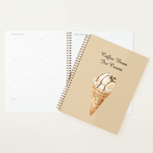 Coffee Bean Ice Cream Cone Planner (Display)