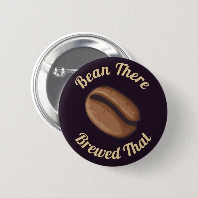 Coffee Bean Icon 2 Inch Round Button (Front & Back)