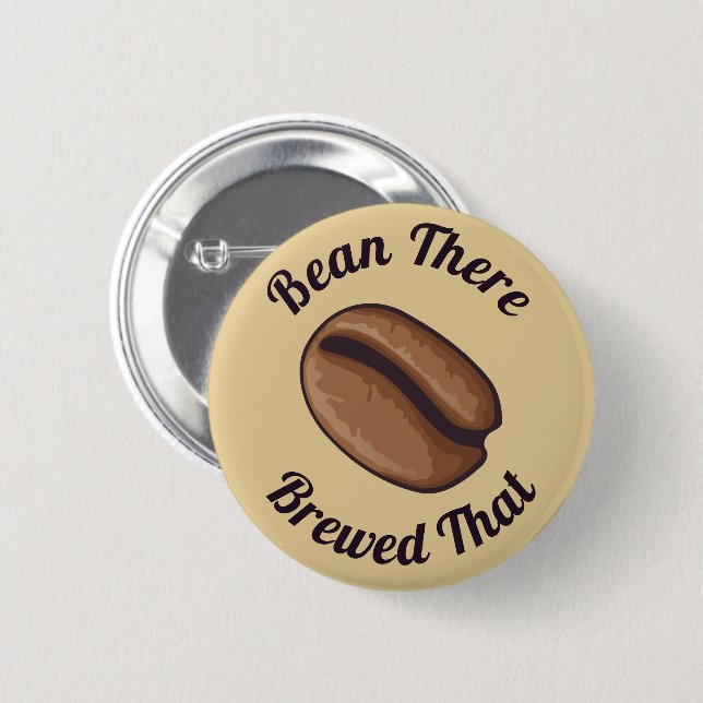 Coffee Bean Icon 2 Inch Round Button (Front & Back)