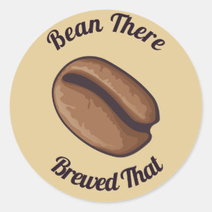 Coffee Bean Icon Classic Round Sticker