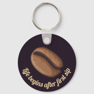 Coffee Bean Icon Keychain