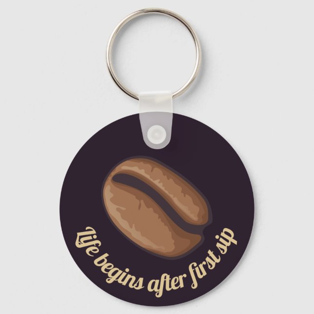 Coffee Bean Icon Keychain (Front)