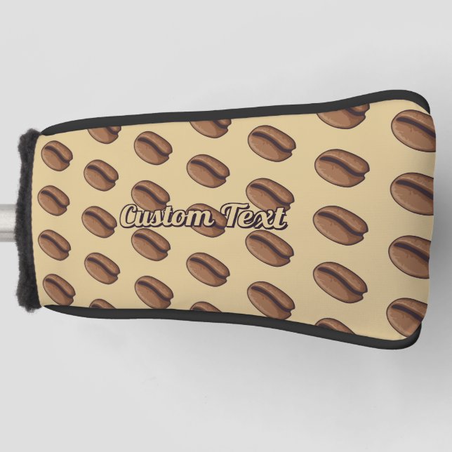 Coffee Bean Icon Pattern Golf Head Cover (Front)